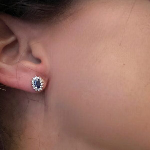 Sapphire gold and diamond earrings BON TON Art.7699/ORZ