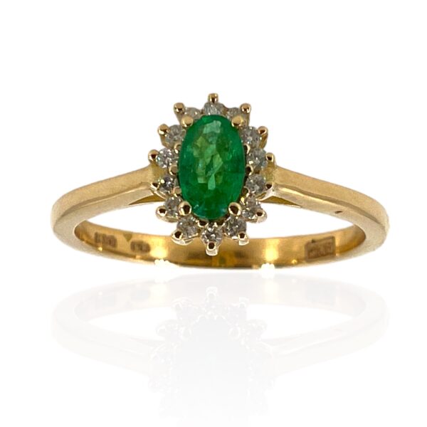 Anello con smeraldo diamanti e oro BON TON art. 7699/ASG