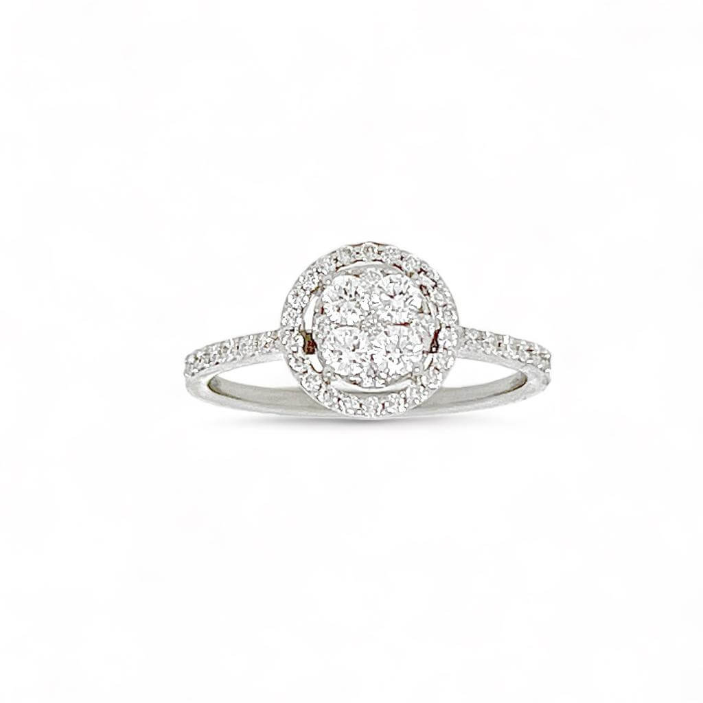 750% Gold Solitaire Ring