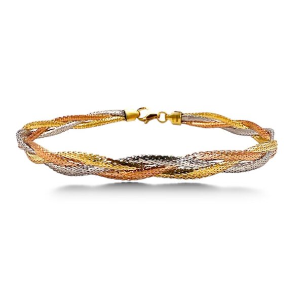 Braid bracelet 3 gold colors art. BTRECCIA1