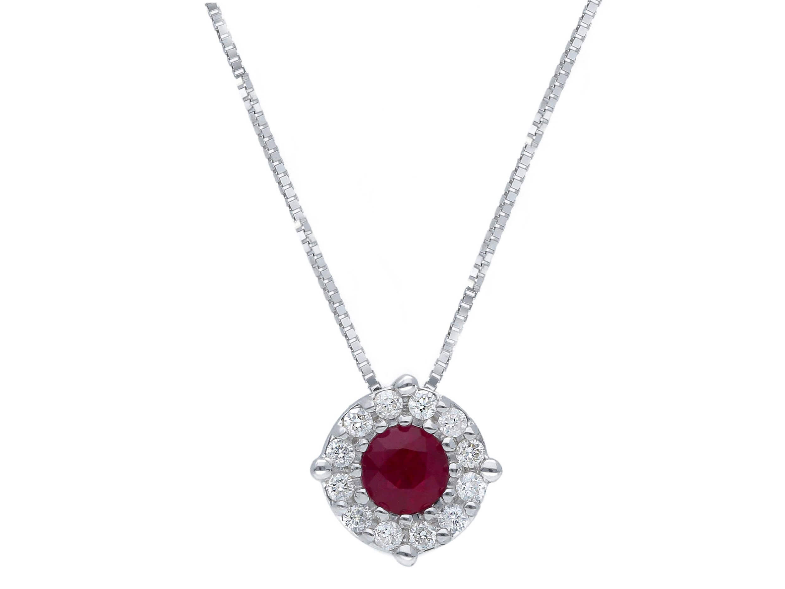 Gold ruby pendant 750% and BELLE EPOQUE diamonds Art. 264176RB