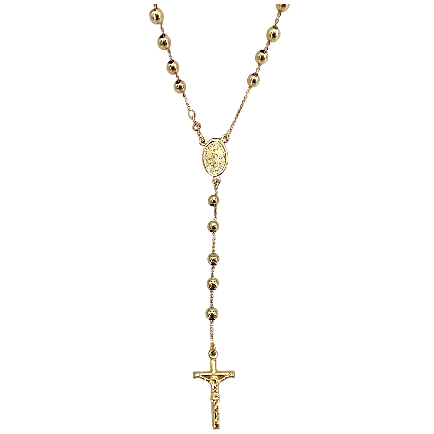 Rosary chain necklace in yellow gold Art. ROOG10