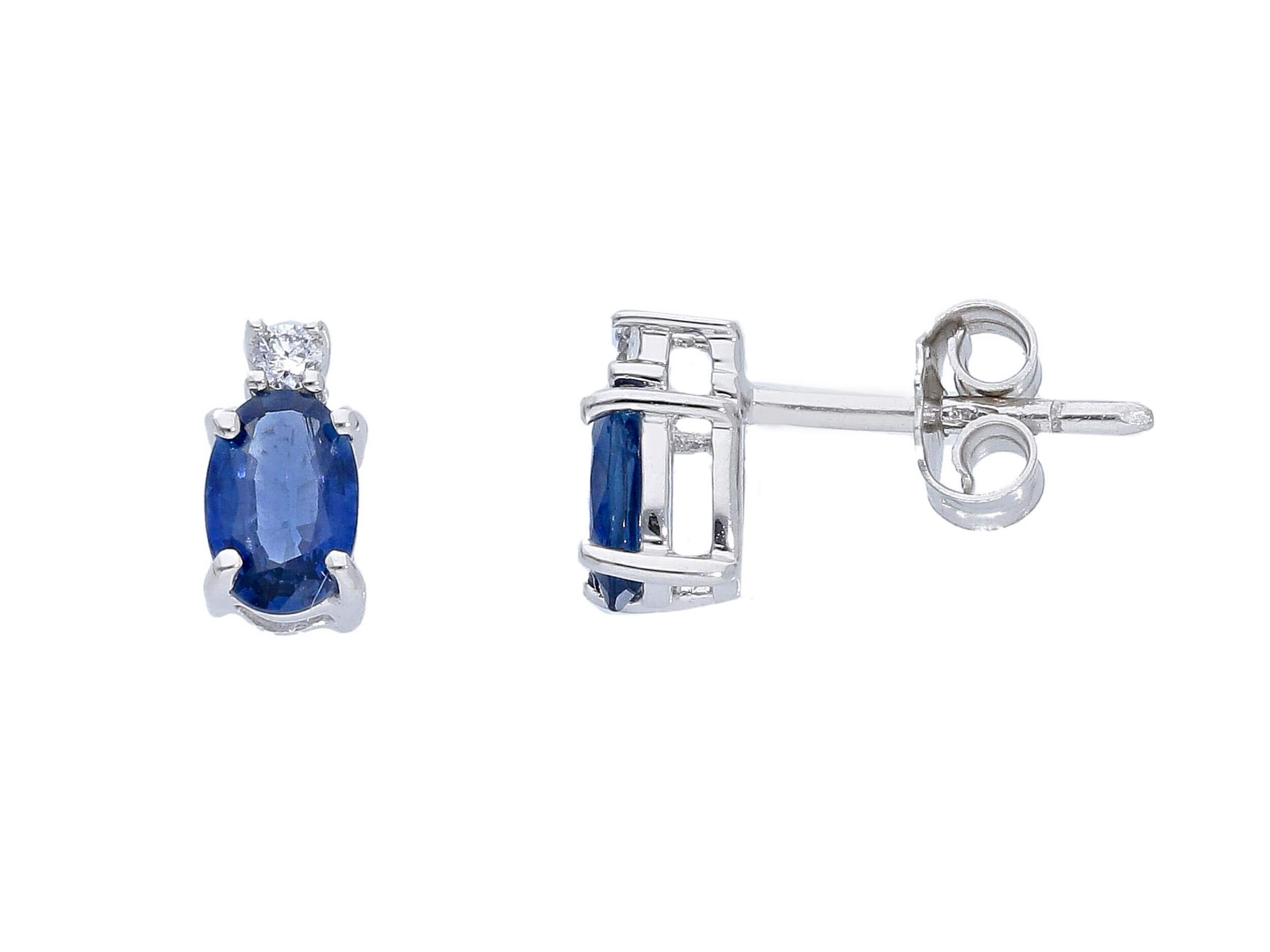Sapphire Earrings Blue Gold and Diamonds GEMS Art. 121807