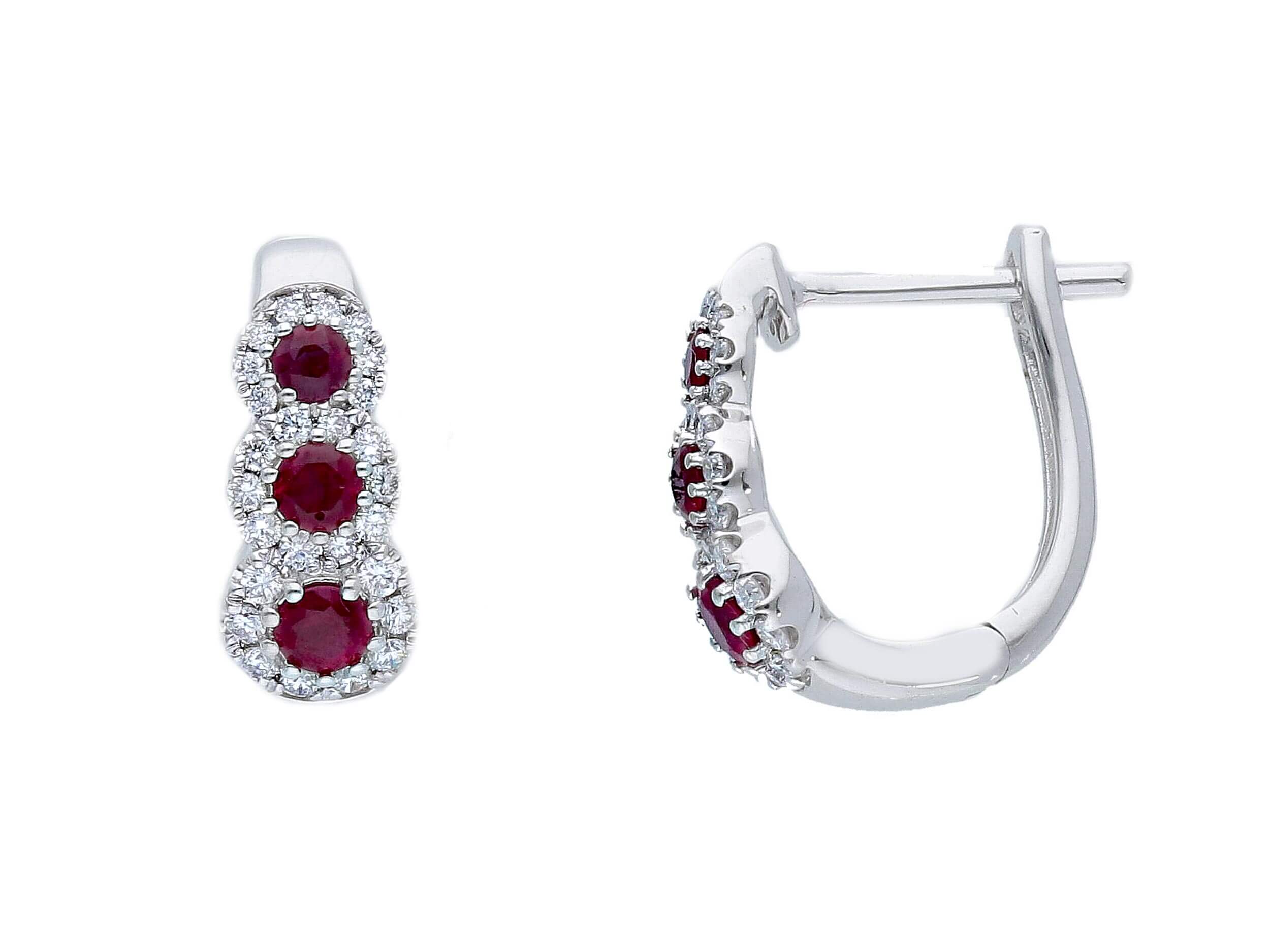 Ruby earrings in 750% gold and diamonds Art. 234406