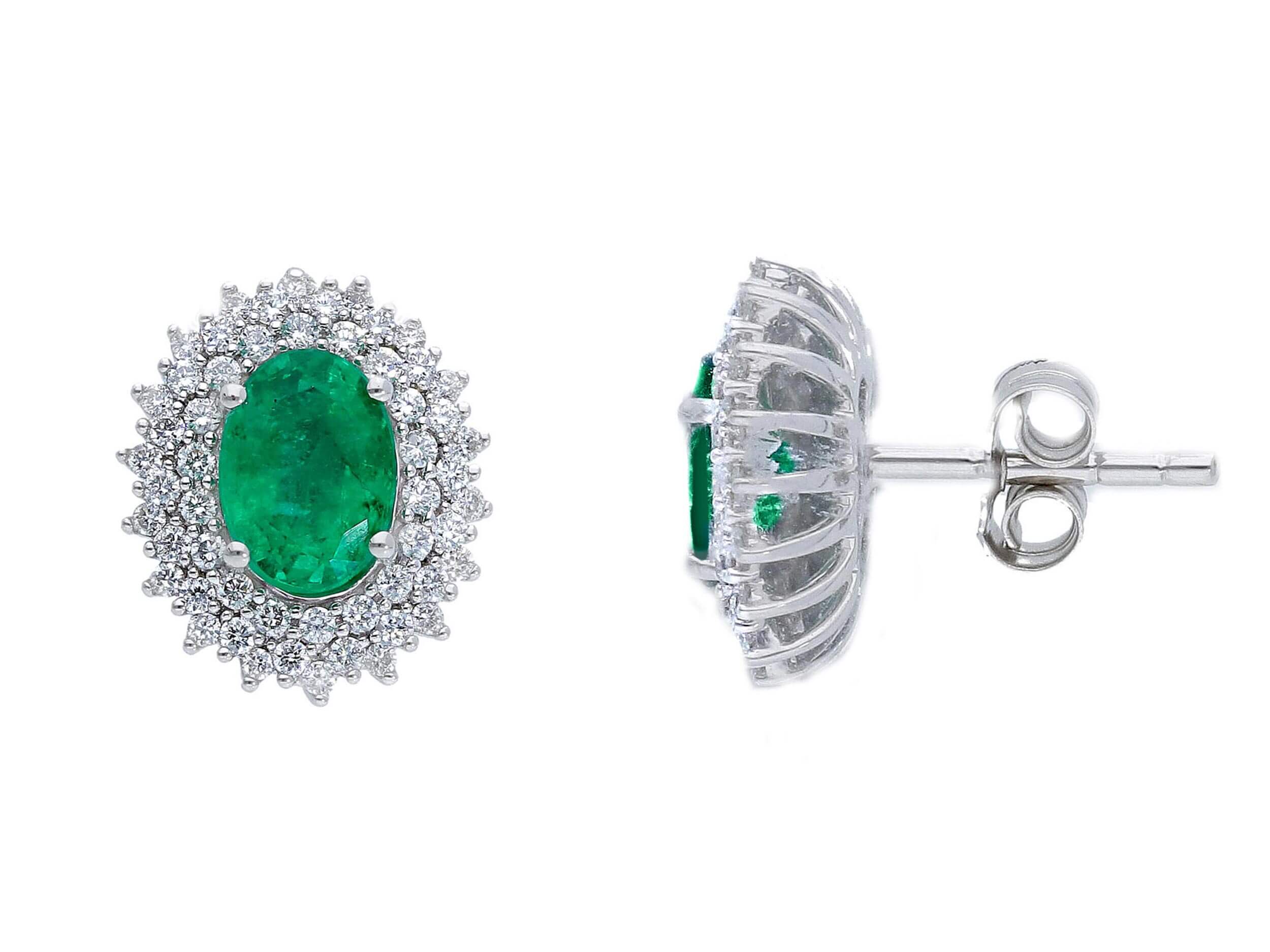 Emerald earrings in 750% gold and diamonds Art. 254183