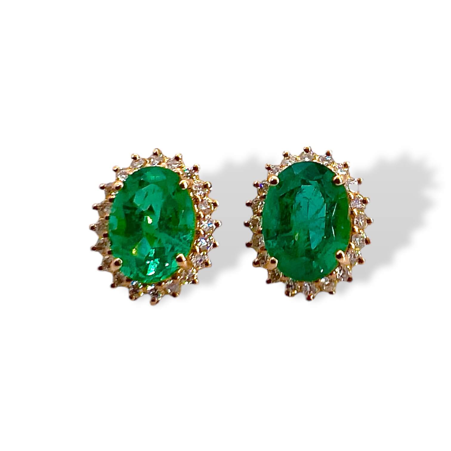 Orecchini smeraldo diamanti e oro BON TON  Art. OR1434-1
