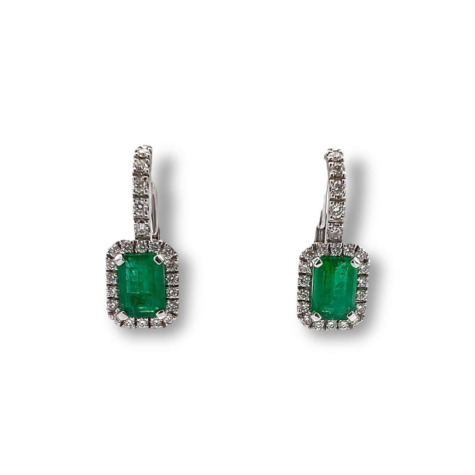 Emerald and diamonds and gold earrings BELLE EPOQUE Art.OR454