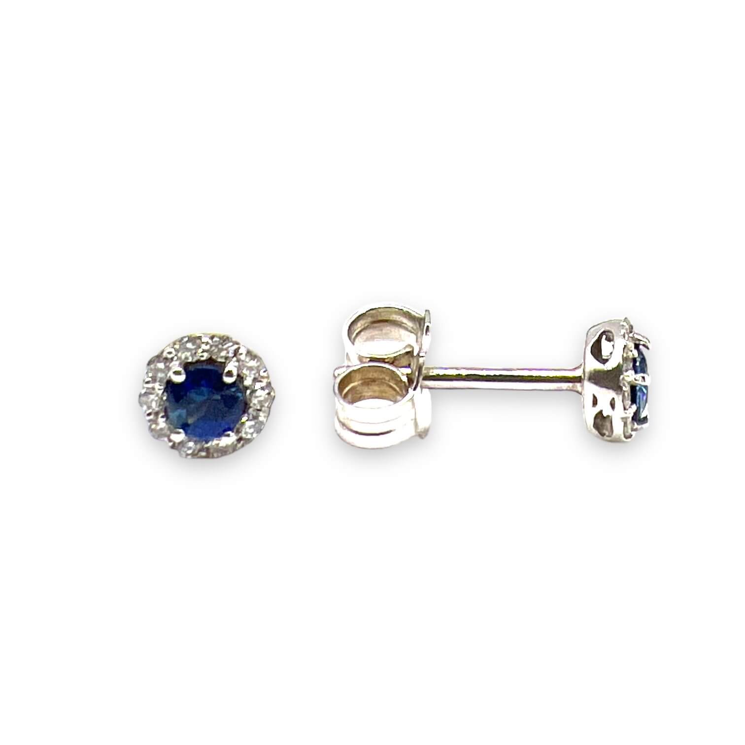 Earrings with sapphires and diamonds white gold 750 % Art.OR535