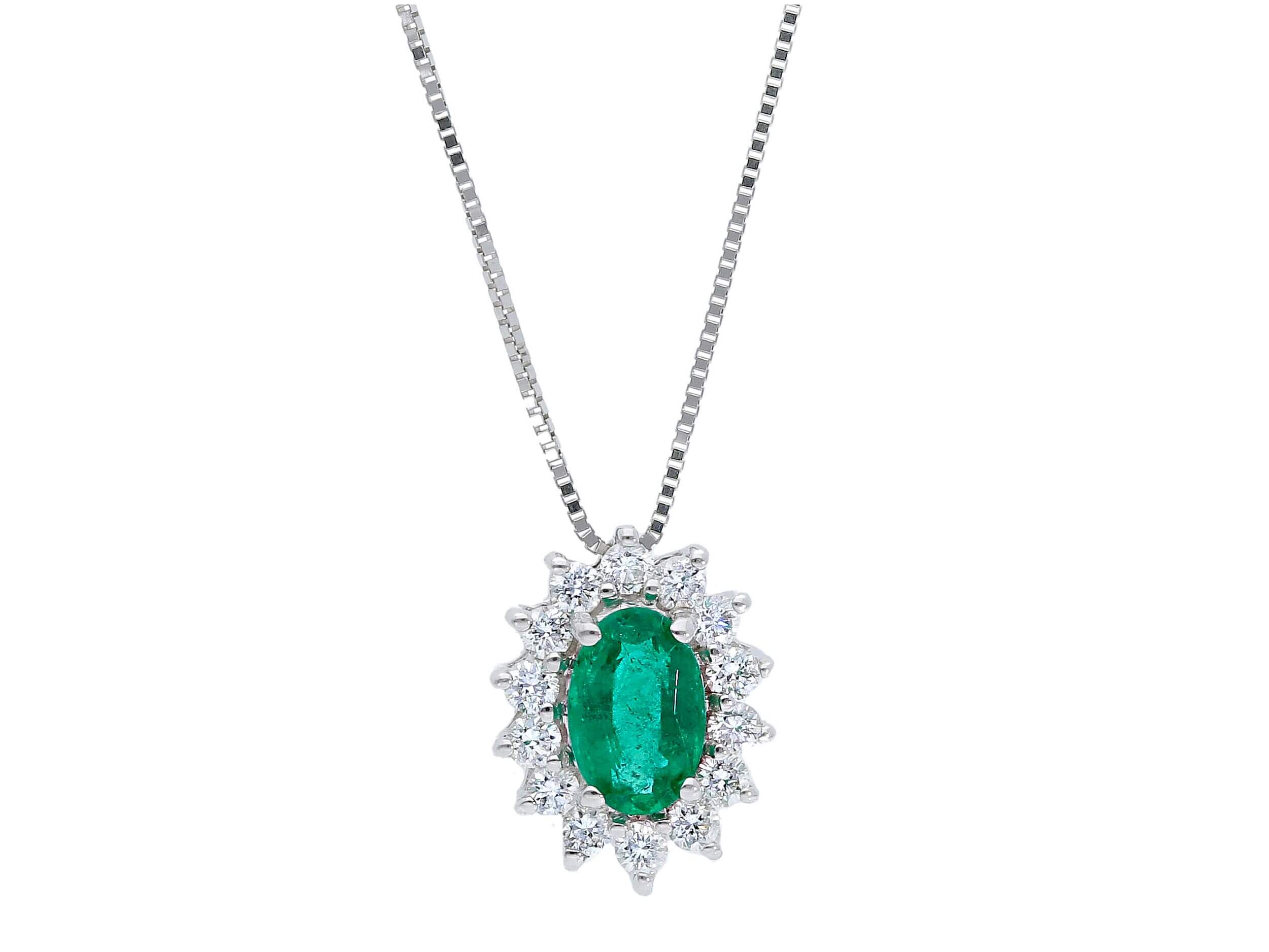 Emerald pendant white gold 750% Art.135032