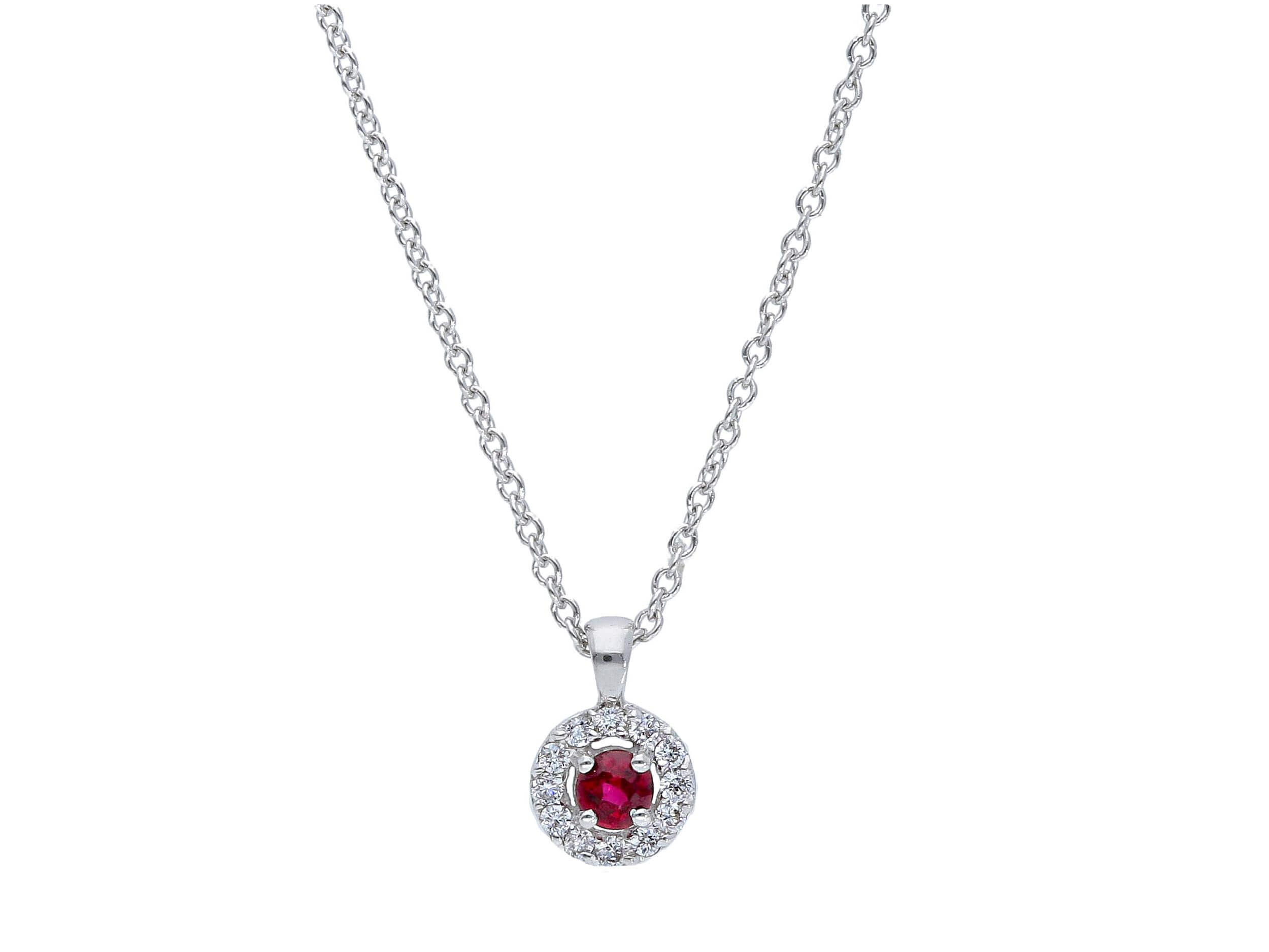 Gold Ruby and Diamonds Pendant Art.249693RB