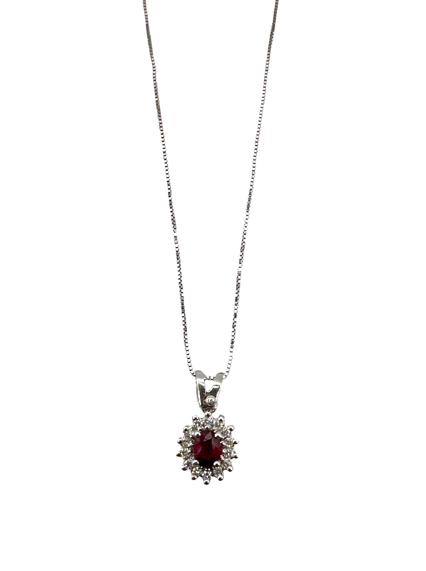 Pendant with diamond ruby in white gold 750 % art. CD858