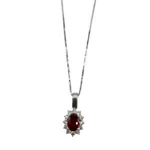 Gold Ruby and Diamond BON TON Pendant Art.CD549