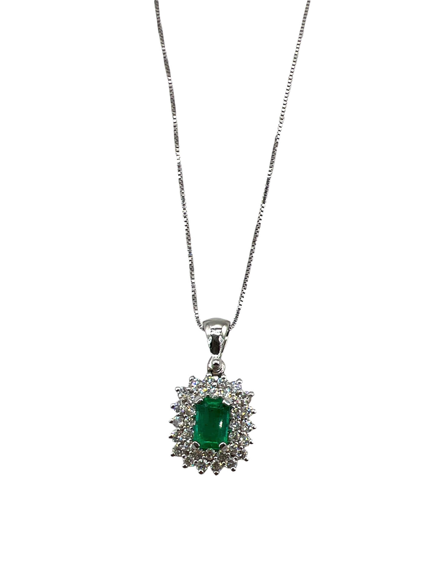 White gold emerald pendant BON TON Art. CD359