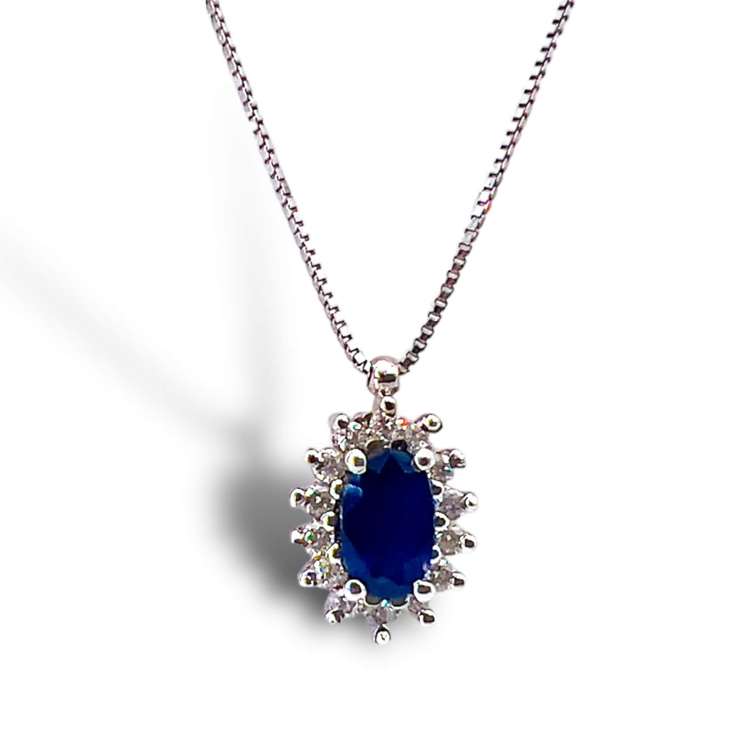 Sapphire diamond and gold pendant BON TON art. 7699/CZ