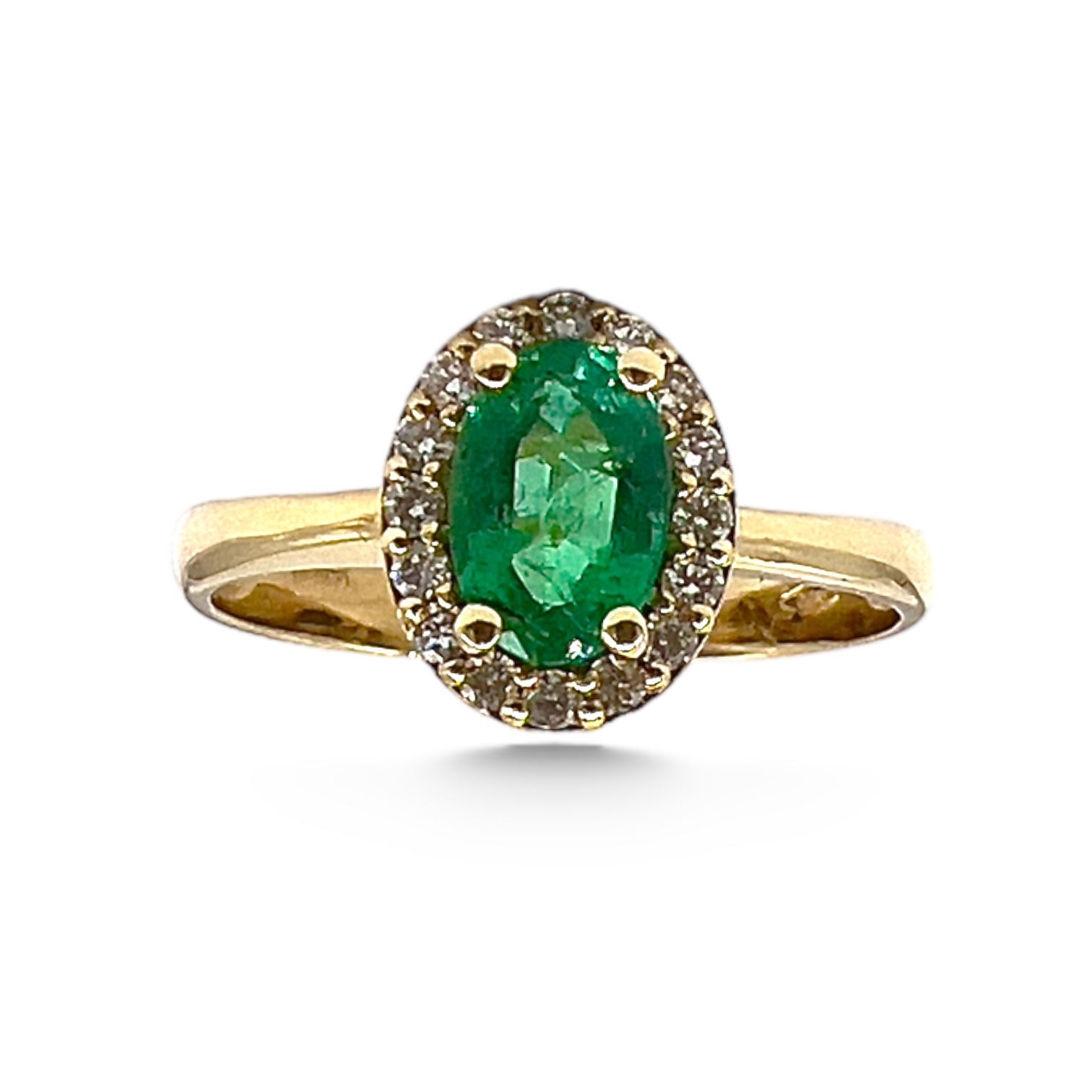 BELLE EPOQUE yellow gold emerald and diamond ring art.AN2802