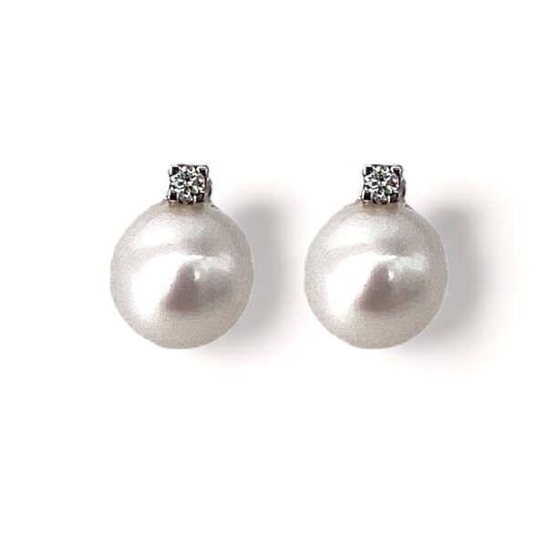 Pearl Earrings in Gold and Diamonds Art. ORP245-7