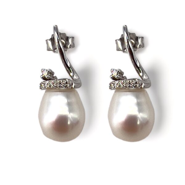 Earrings Gold Pearls and Diamonds Art. ORP190-1P