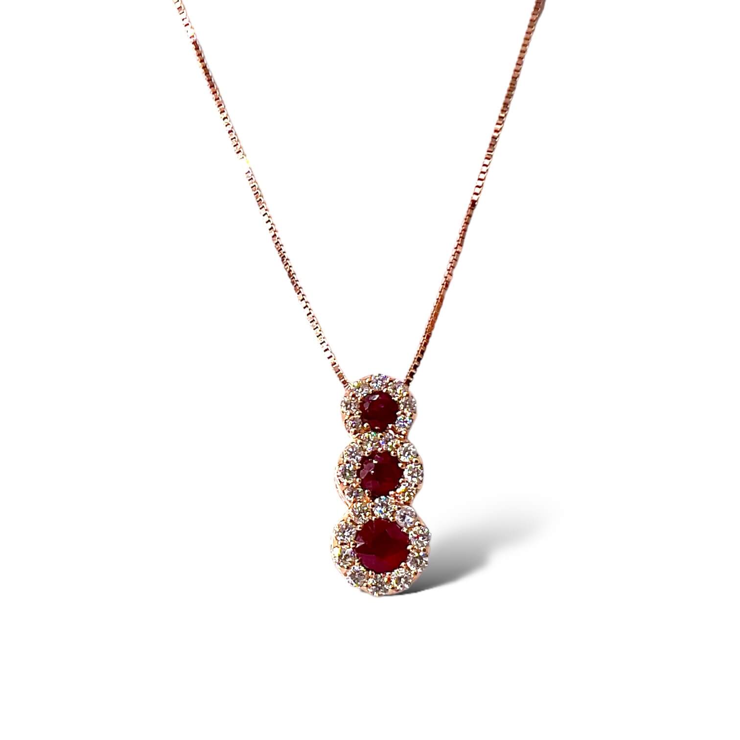 Trilogy pendant Rubies Gold and diamonds BELLE EPOQUE Art. CD1143