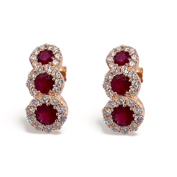 Rubies earrings in gold and diamonds BELLE EPOQUE Art. OR1597-1