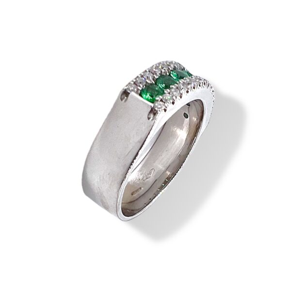Anello veretta di smeraldi e diamanti BELLE EPOQUE art. AN1166
