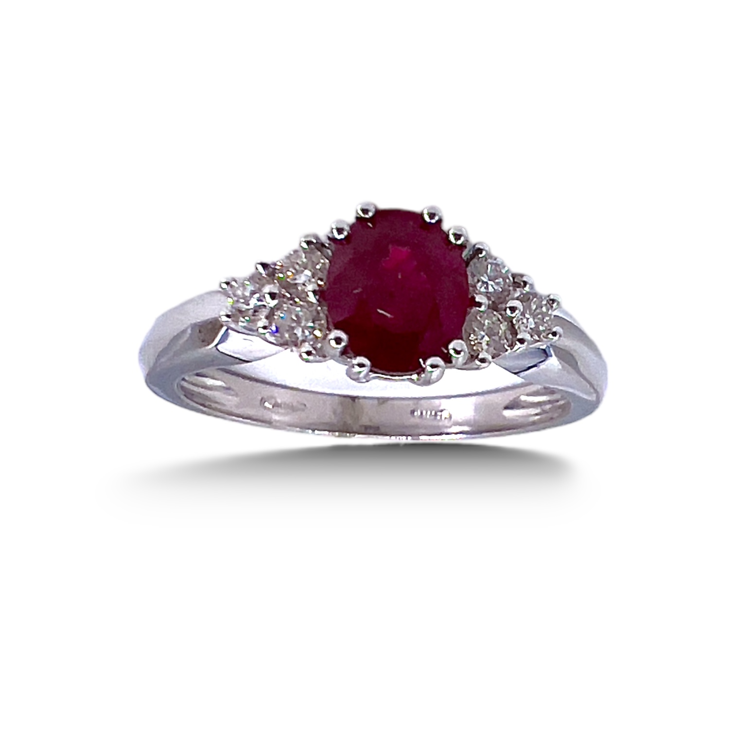 Diamond ruby ring and white gold GEMME Art.AN2861