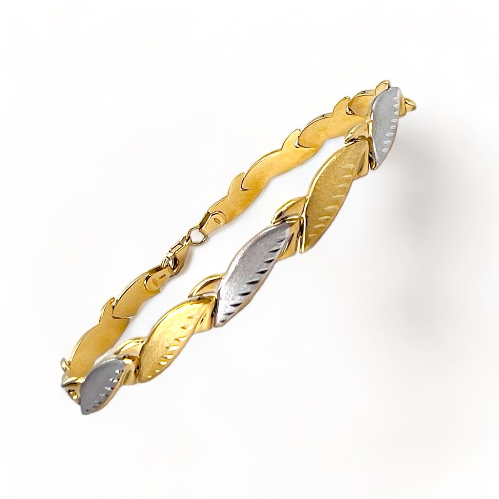 Bracciale donna in oro giallo e bianco art. BRONDA