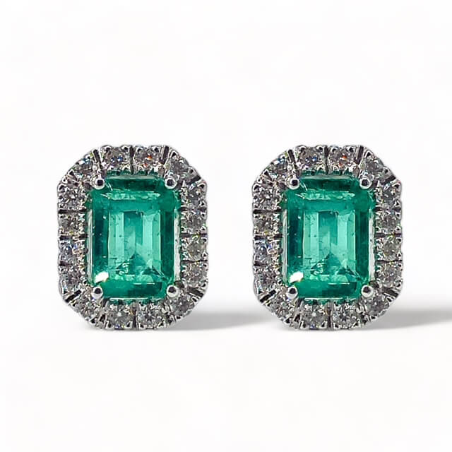 BELLE EPOQUE emerald and diamond earrings Art. OR1402