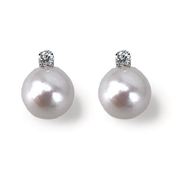 White gold pearl and diamond earrings Art. ORP279-2