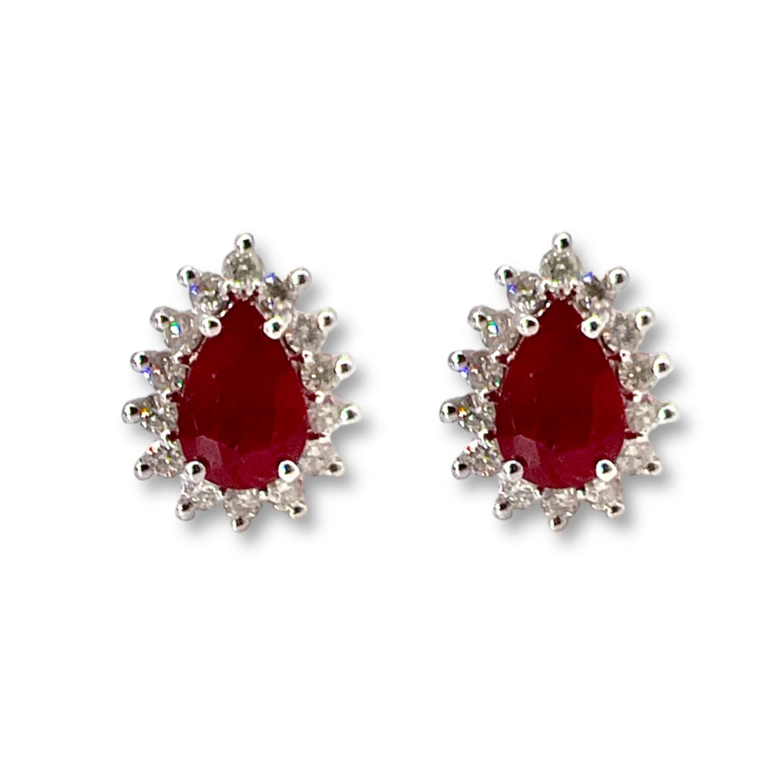Ruby diamond white gold earrings BON TON Art. OR1520