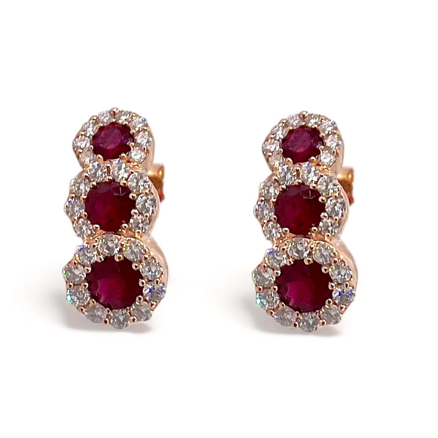 Rubies earrings in gold and diamonds BELLE EPOQUE Art. OR1596