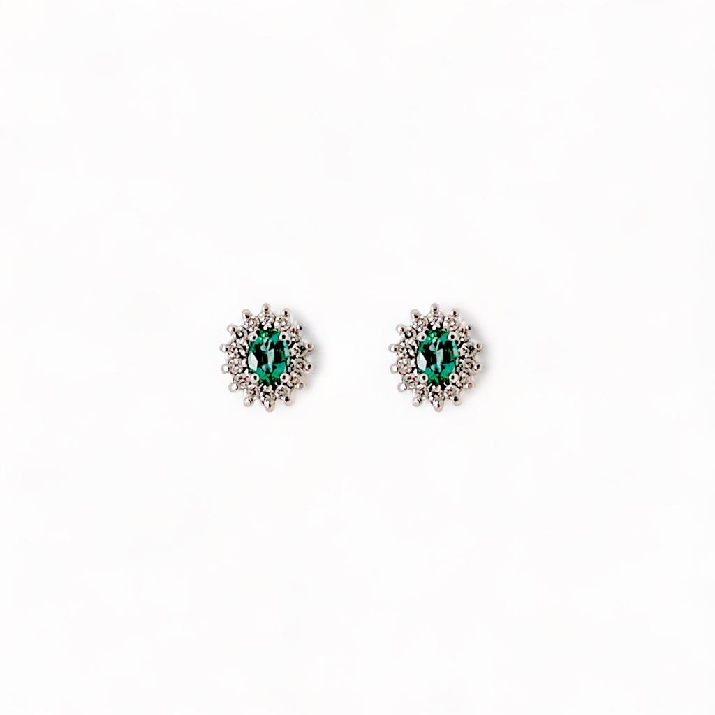 Emerald earrings in 750% gold and diamonds Art. OR1322-3