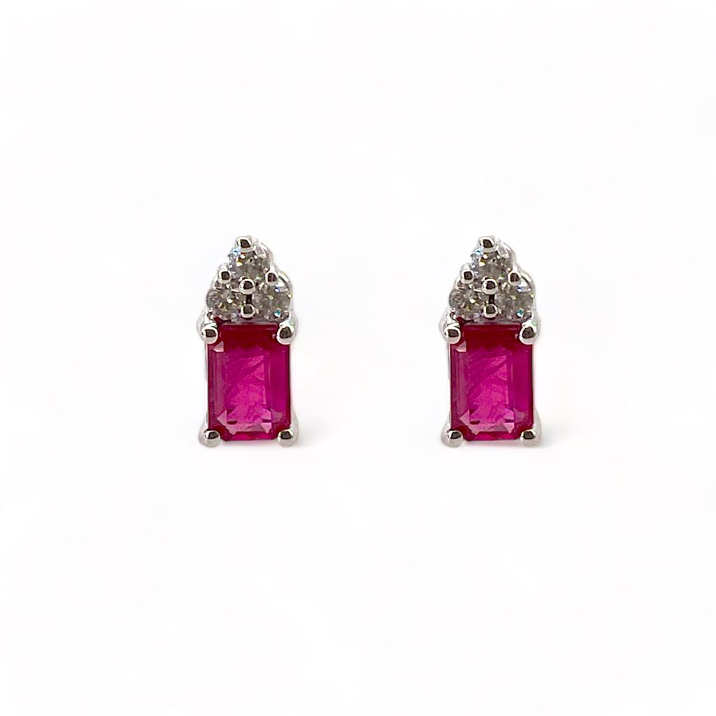 Earrings Rubies Gold and Diamonds GEMME Art. OR1586-1