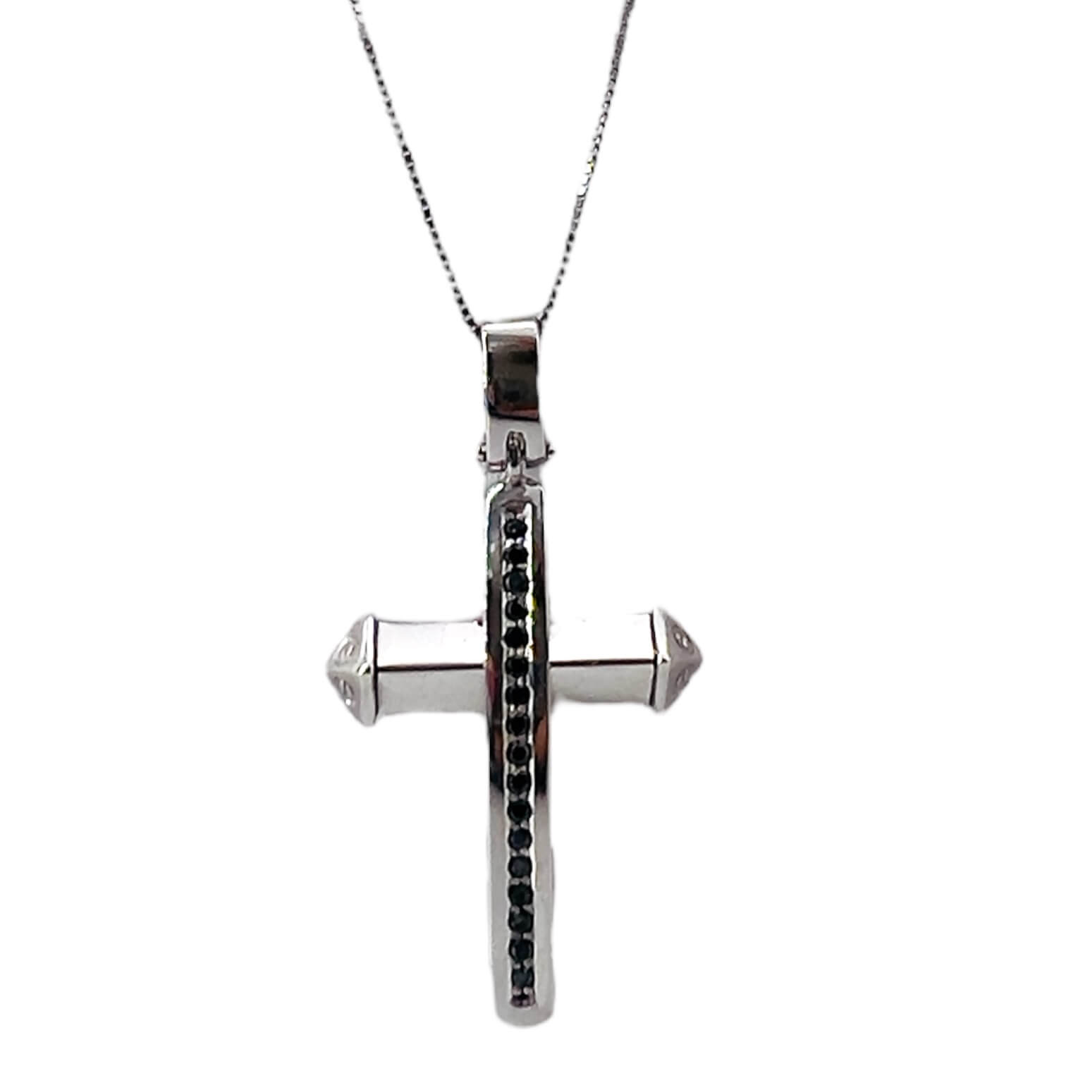 Cross pendant with black diamonds art.CR141