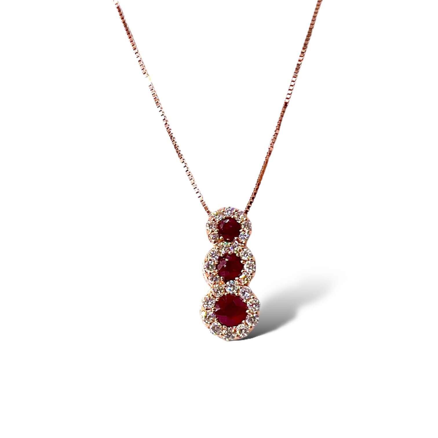 Trilogy pendant Rubies Gold and diamonds BELLE EPOQUE Art. CD1144