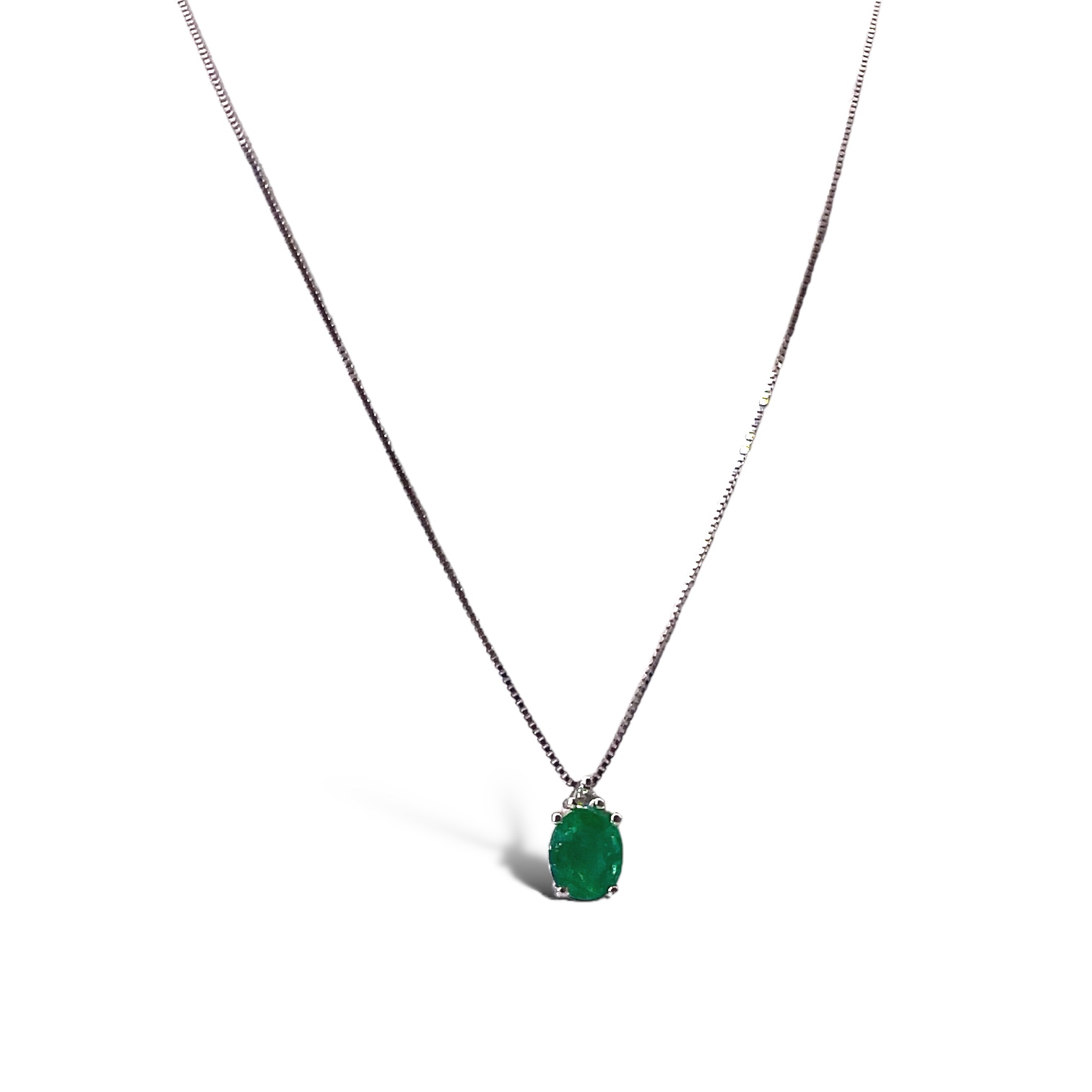 Pendant with diamonds emerald white gold GEMME Art.CD1135-1