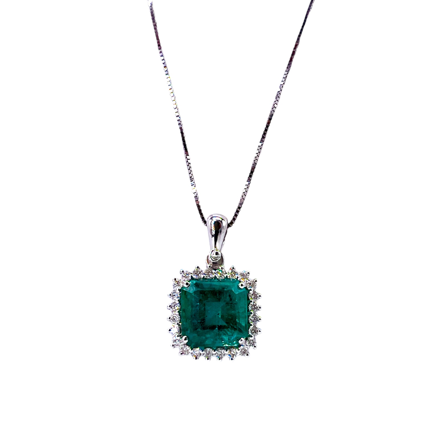 Emerald diamond and gold pendant BON TON art. CD1066