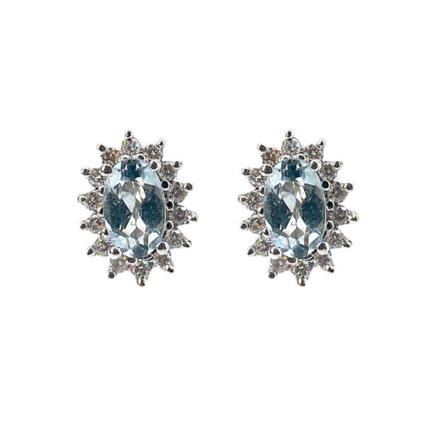 White gold and diamond aquamarine earrings GEMME ART. 7699/ORAM