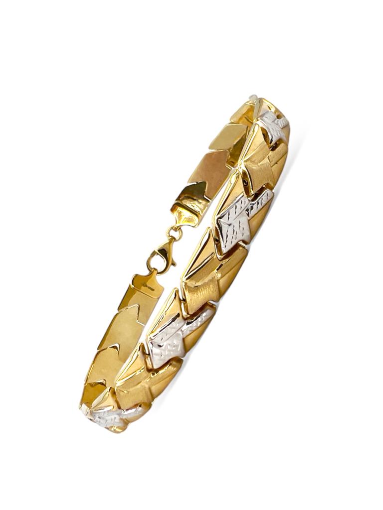 Bracciale donna in oro giallo e bianco art. BRACSEMI