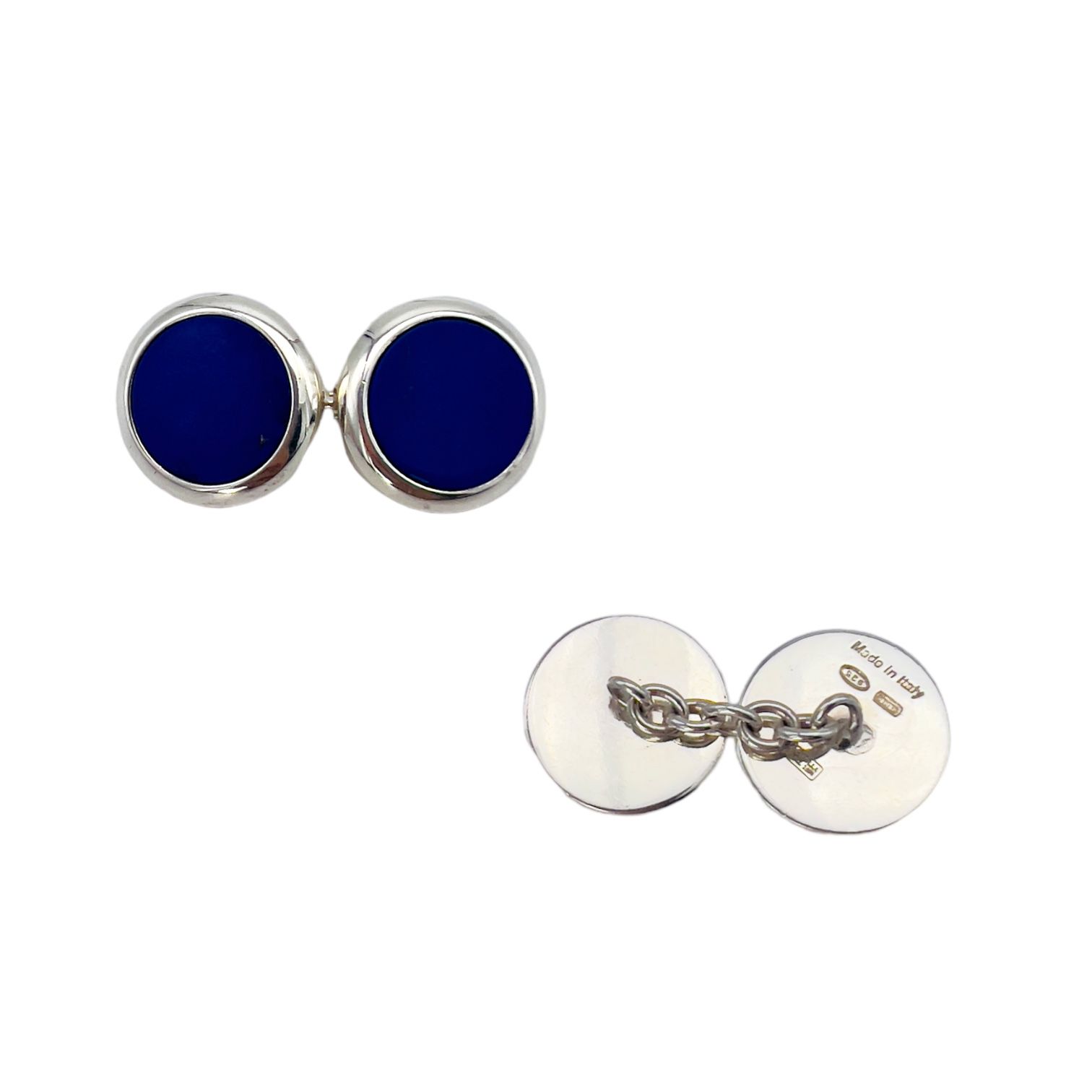 Cufflinks with lapis lazuli in silver art. GEM1