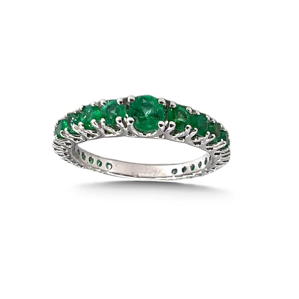 Emerald veretta in white gold 750% GEMS ART. AN2367-1