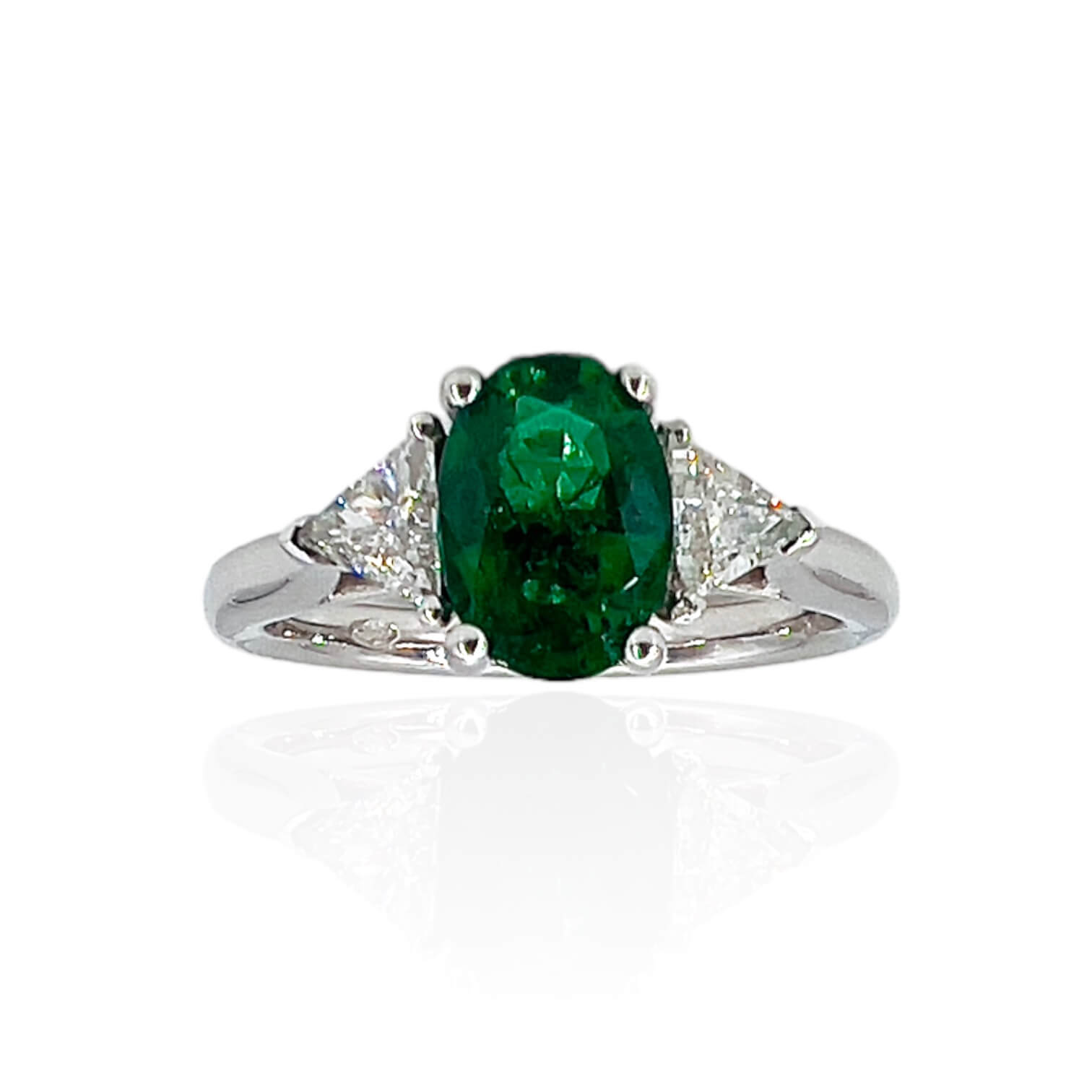 Emerald ring and diamonds white gold 750% GEMS ART.ANTR1