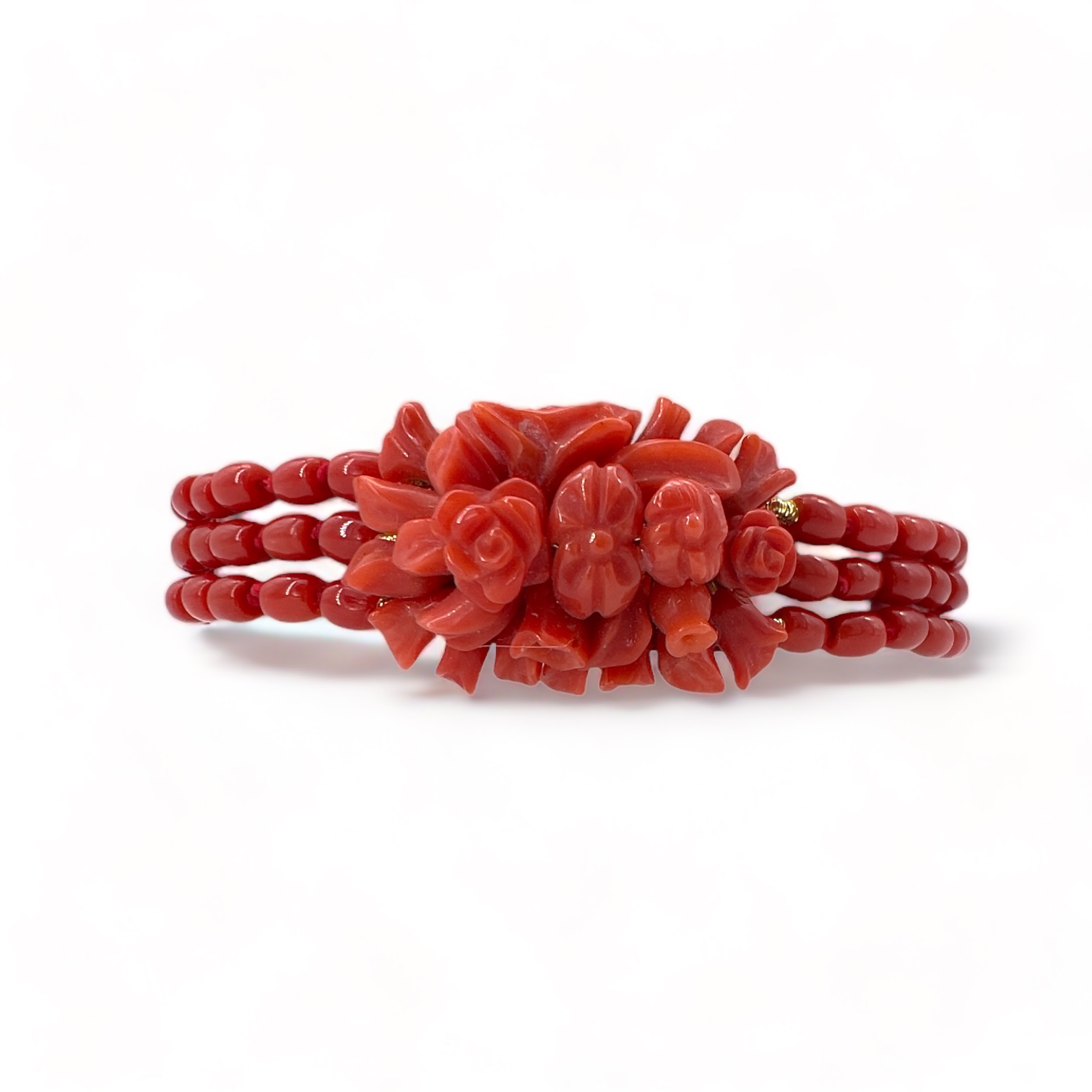 Bracelet Mediterranean Coral and Gold Art. BR-006