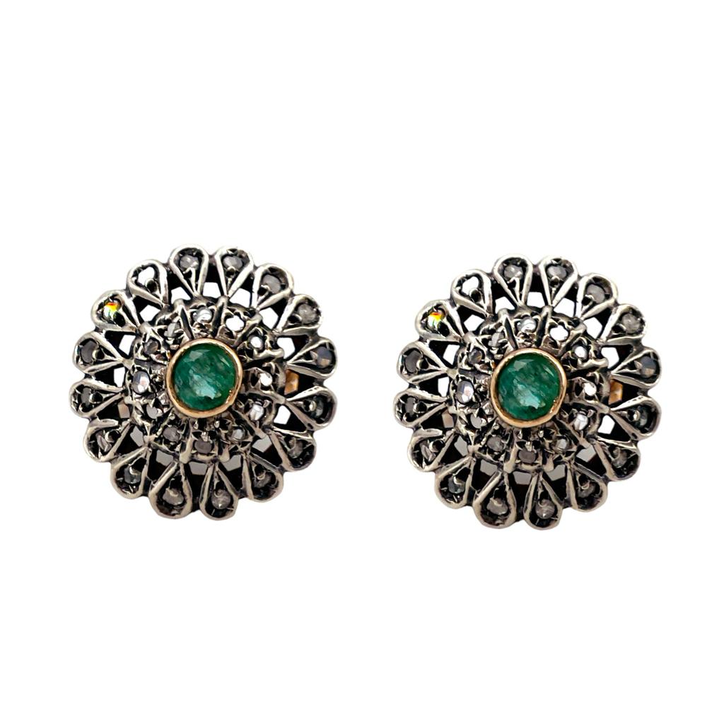 Patch Earrings Gold Emeralds and Diamonds Art. TOPPASME