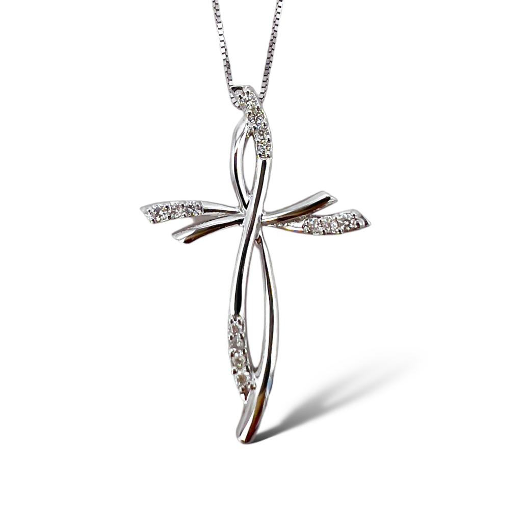 Cross pendant with diamonds art. CC1554