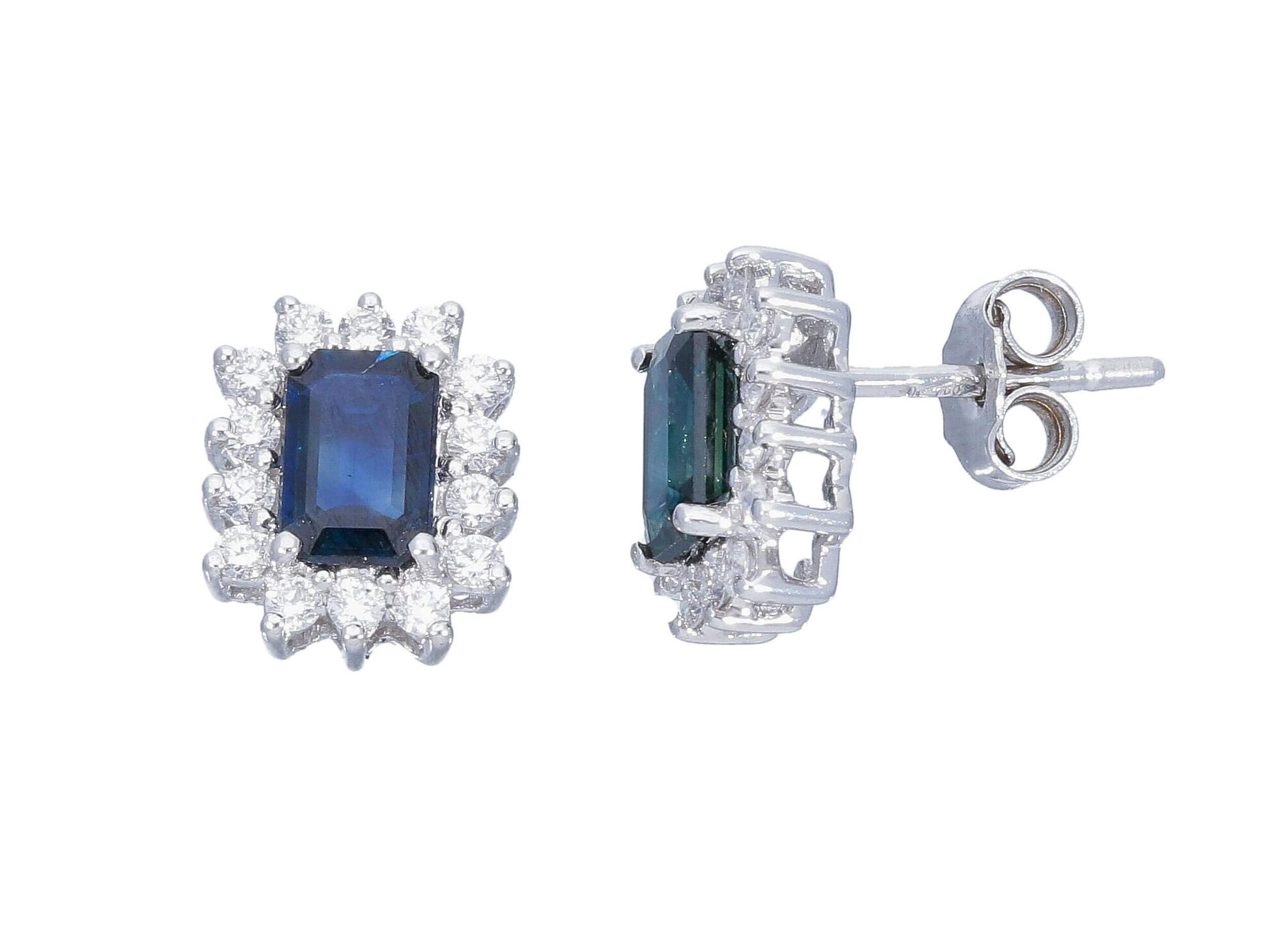 Orecchini Zaffiro Blu e Oro e Diamanti BON TON  art. CIP166905
