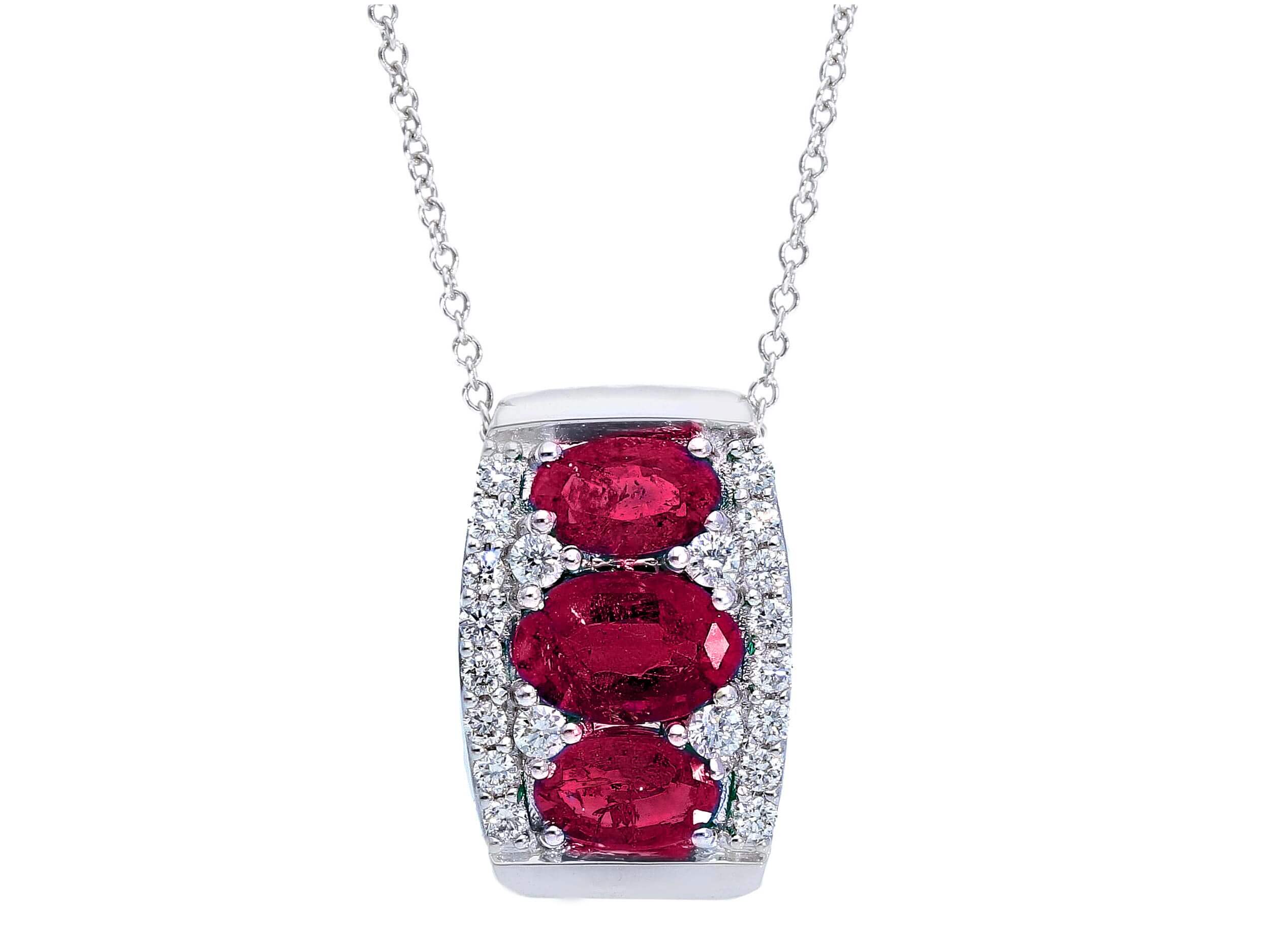 Pendant gold rubies 750% and diamonds Art. 234416