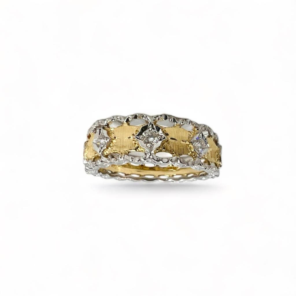 Anello in oro satinato e diamanti art.MS1234