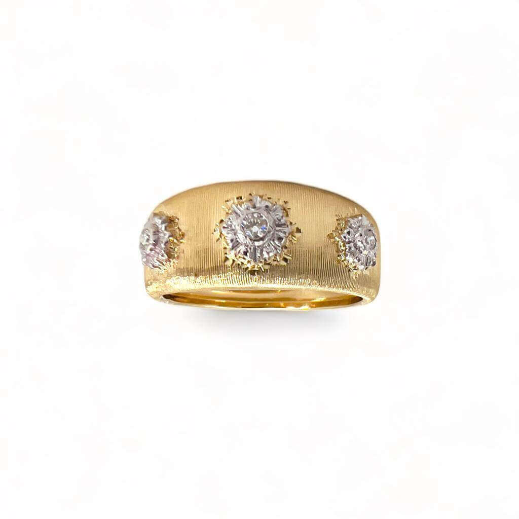 Anello in oro satinato e diamanti art. MS224