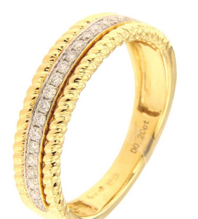 Anello veretta oro  e diamanti  art. GF33256R