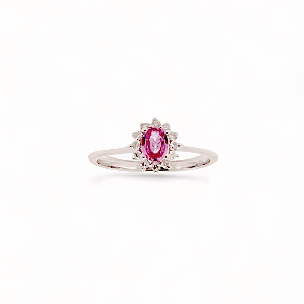 Anello Zaffiro ROSA diamanti oro BON TON Art.  94574